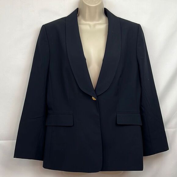 Tahari Arthur S . Levine Classics Navy Blue Blazer size 12 EUC - Picture 1 of 12
